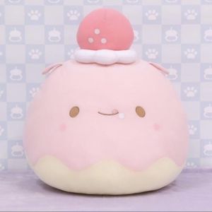 Exclusive Jumbo Sized Round Strawberry Flapjack Plushie